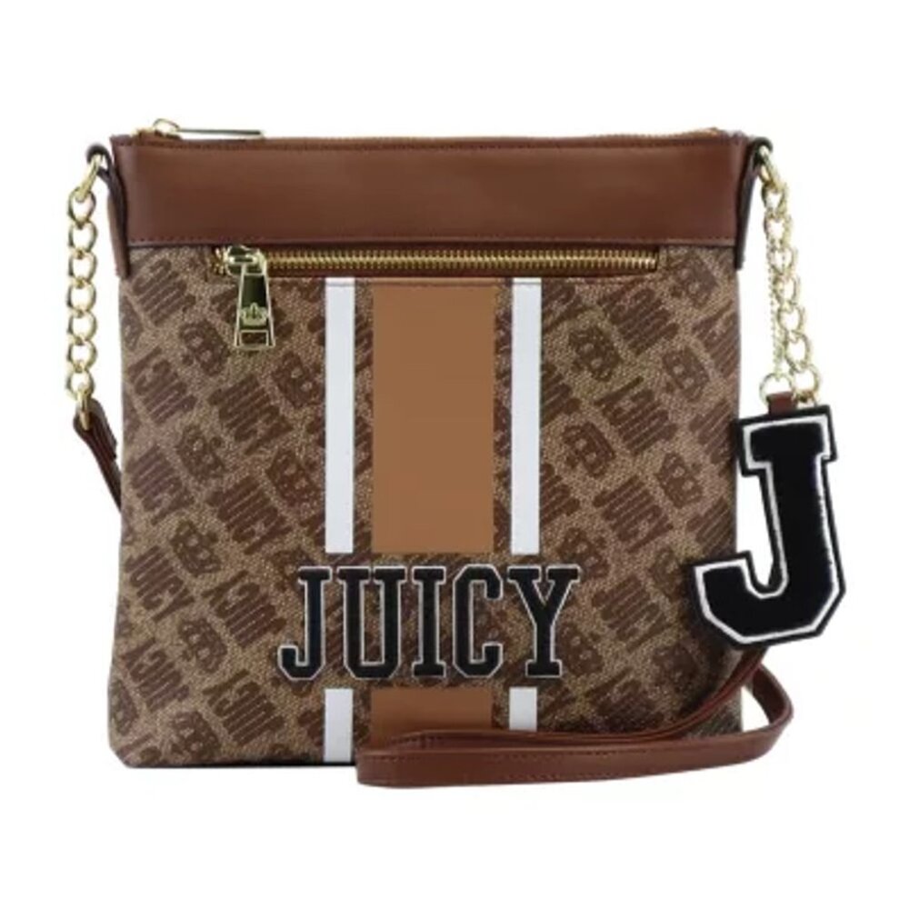 Juicy Couture Chestnut Gothic Vertical Stripe Crossbody Bag New with tags